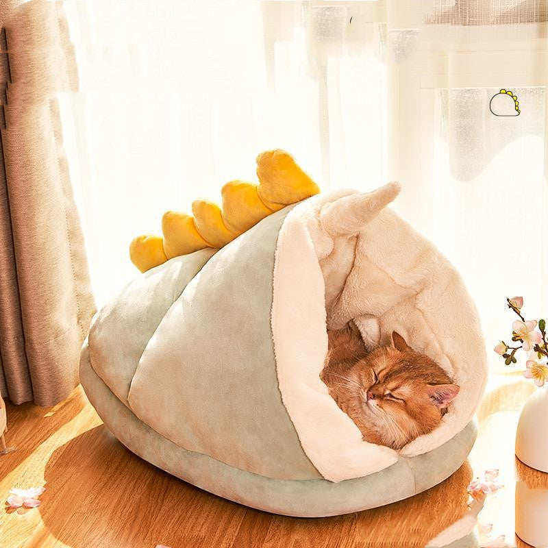 Winter Cat & Small Pet Bed with Cushion