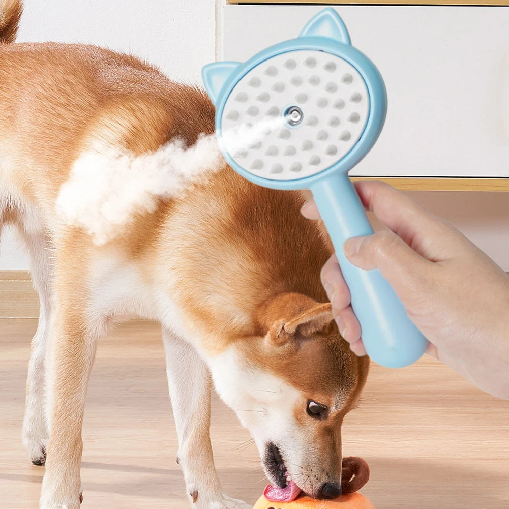 Rechargeable Mist Cat Grooming Brush Self Cleaning Slicker for Pets