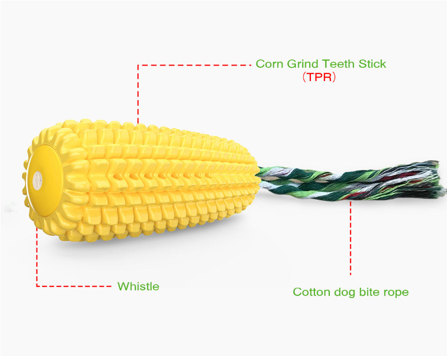 Corn-Shaped Bite-Resistant Squeaky Dog Toy