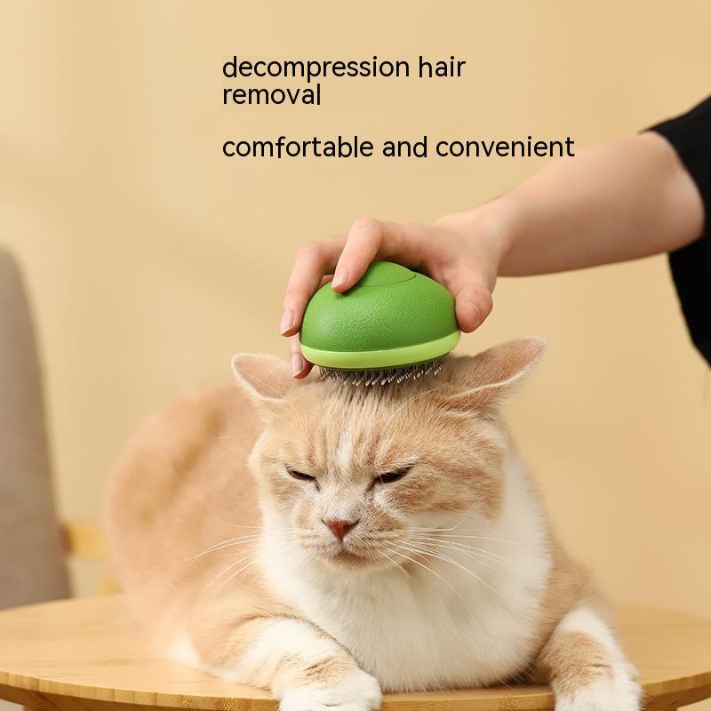 Avocado-Shaped Cat and Dog Hair Remover Brush with Stainless Steel Needles