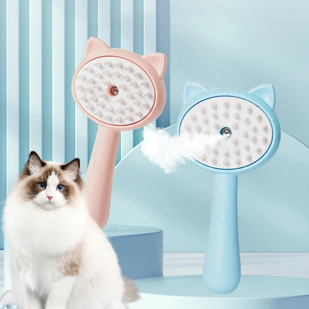 Rechargeable Mist Cat Grooming Brush Self Cleaning Slicker for Pets