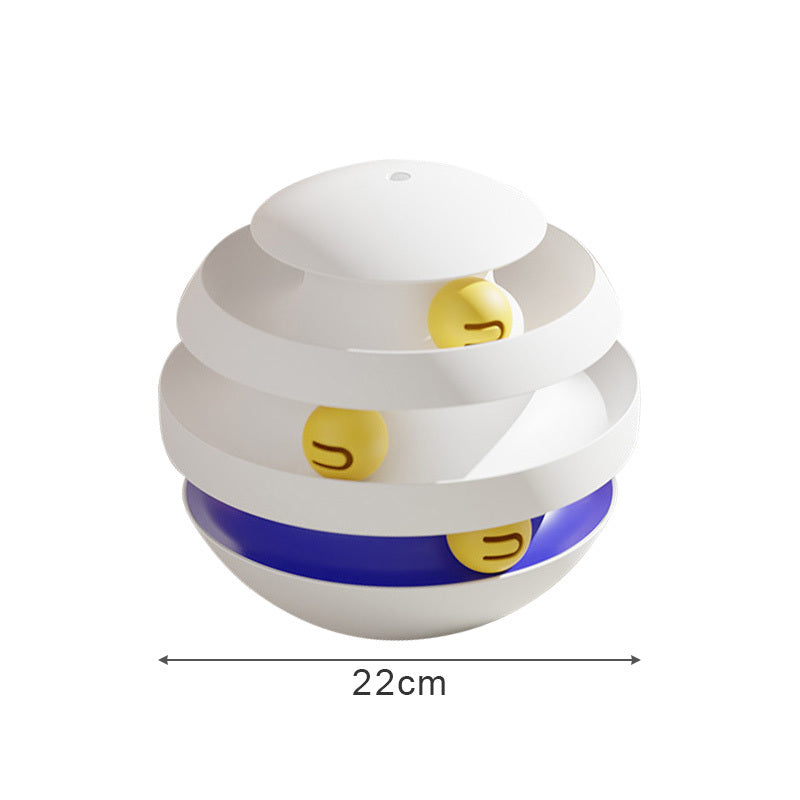 3-Layer Interactive Cat Tower with Turntable and Balls