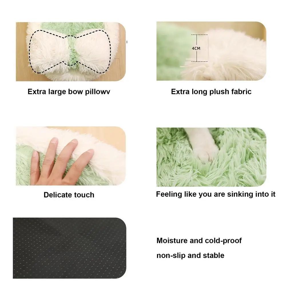 Fluffy Anti-Slip Pet Cave Bed for Small Dogs & Cats