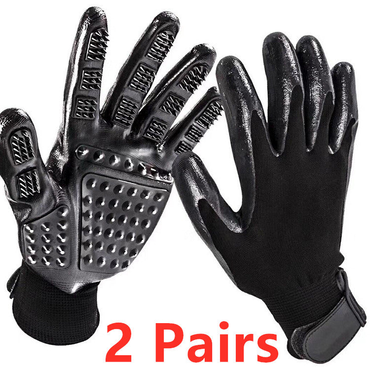 Soft Rubber Pet Grooming Glove for Hair Removal and Massage