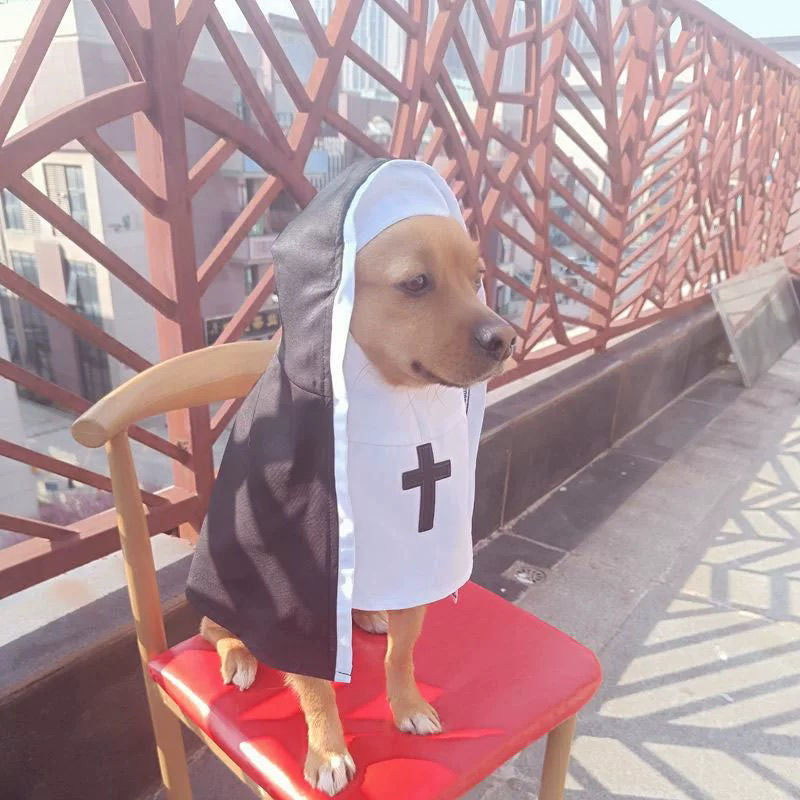 Halloween Cosplay Dog Costume for Small Medium Dogs Black White Cloak